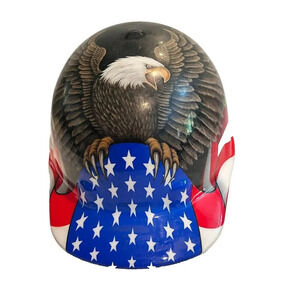 Fibre Metal Men Blue Red 3-R Action Gear Hard Hat Eagle USA Flag Graphic